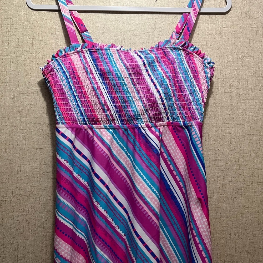 DACI Women Swim Top Pink and Blue Size M